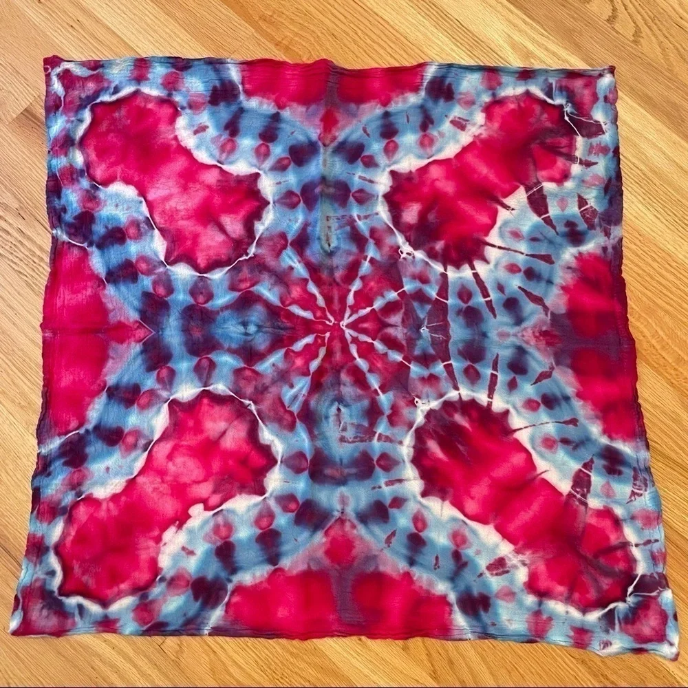 Kaleidoscope tie dye kitchen flour sack towel tea towel pink purple